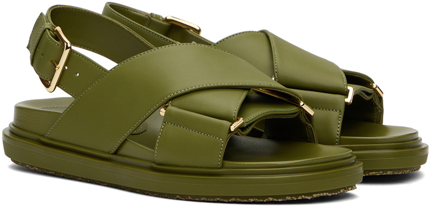 Marni Green Fussbett Crisscross Sandals Marni