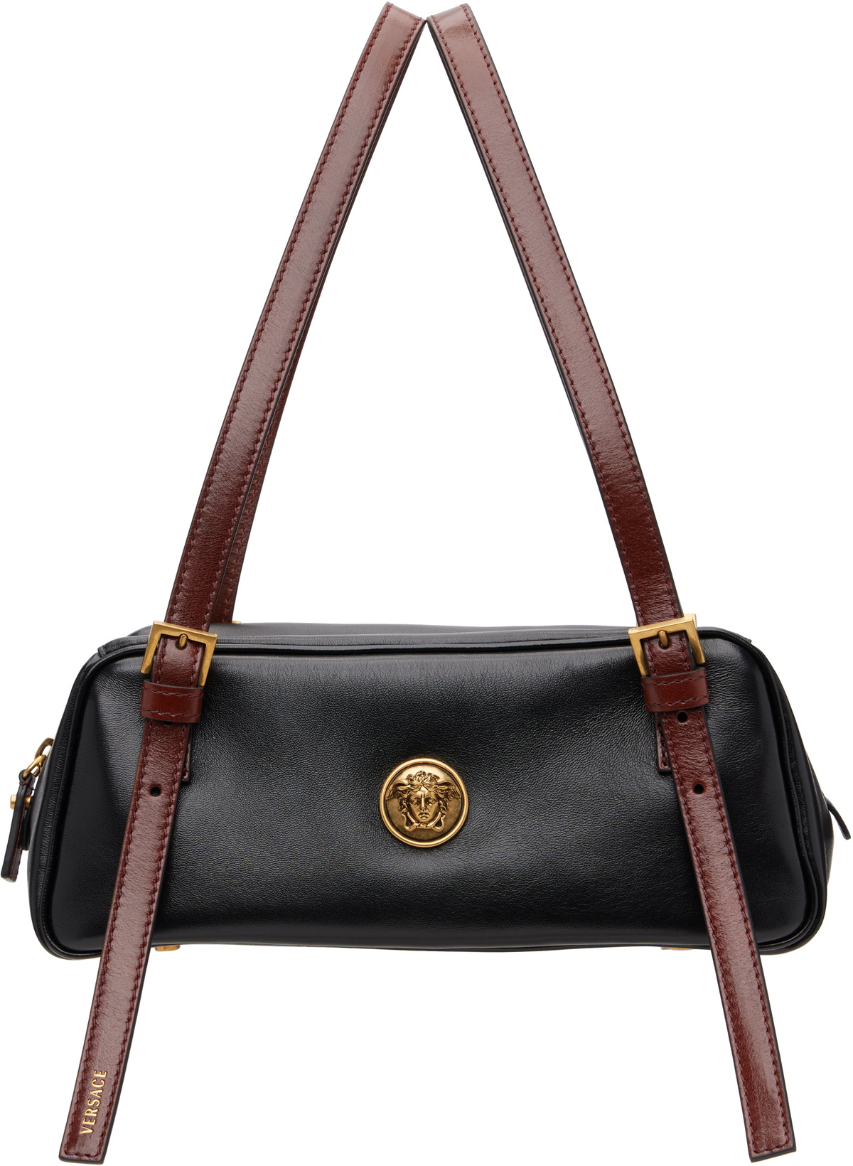Versace Black Emblème Nappa Bowling Bag