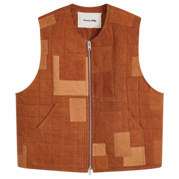 Photo: Story mfg. Men's Patchwork Saturn Vest in Brown Loved