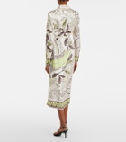 Tory Burch Belted printed silk midi dress