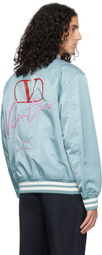 Valentino Blue VLogo Bomber Jacket