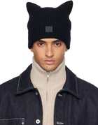 Acne Studios Black Logo Square Beanie