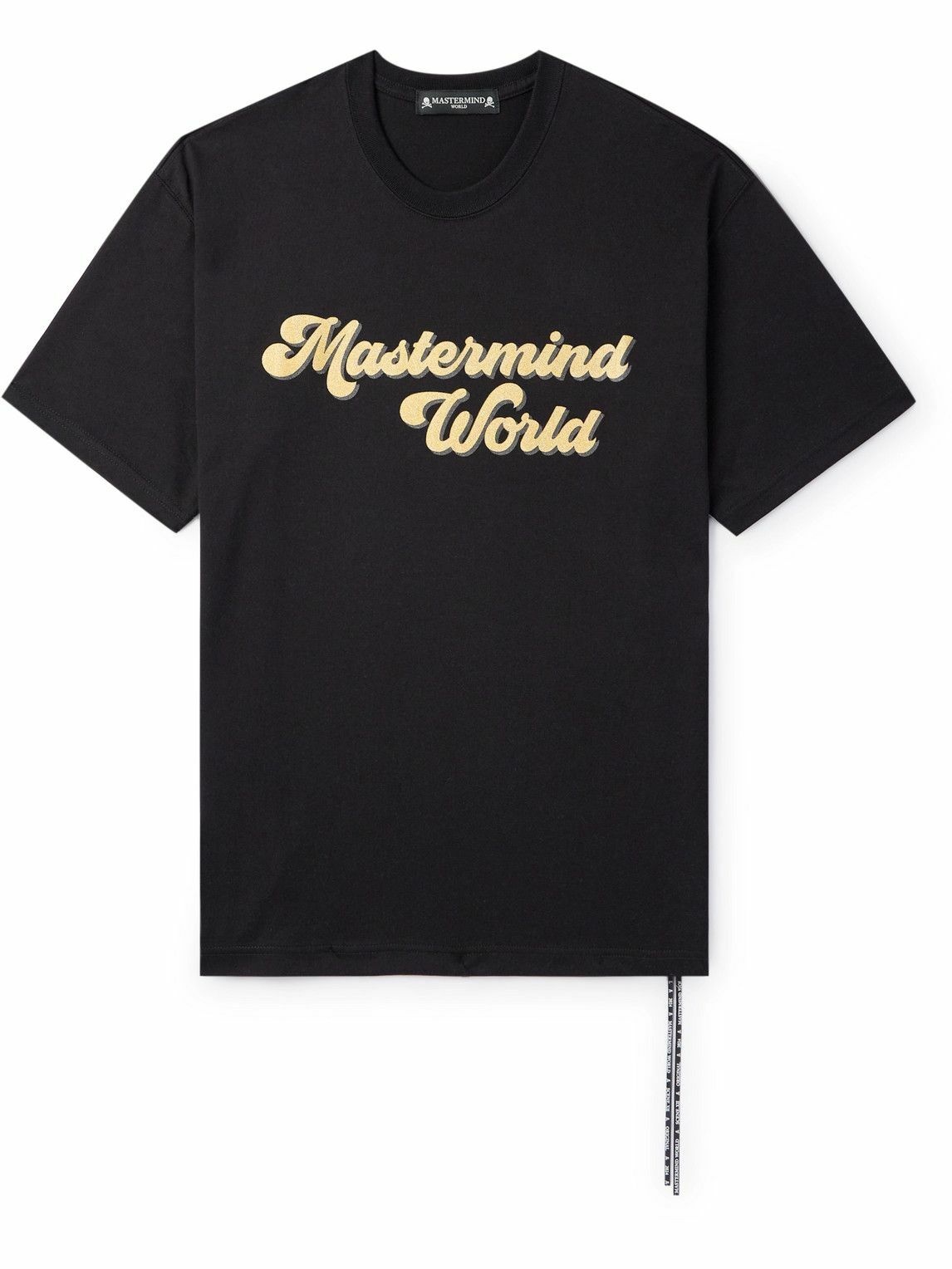 Photo: Mastermind World - Glittered Logo-Print Cotton-Jersey T-Shirt - Black