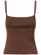 MATTEAU Square Neck Viscose Blend Knit Top