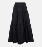 Staud - Sea tiered cotton poplin midi skirt