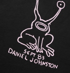 Folk - Daniel Johnston Alien Printed Fleece-Back Cotton-Jersey Hoodie - Black