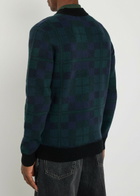 Fred Perry Blackwatch Tartan Wool-blend Jumper Navy