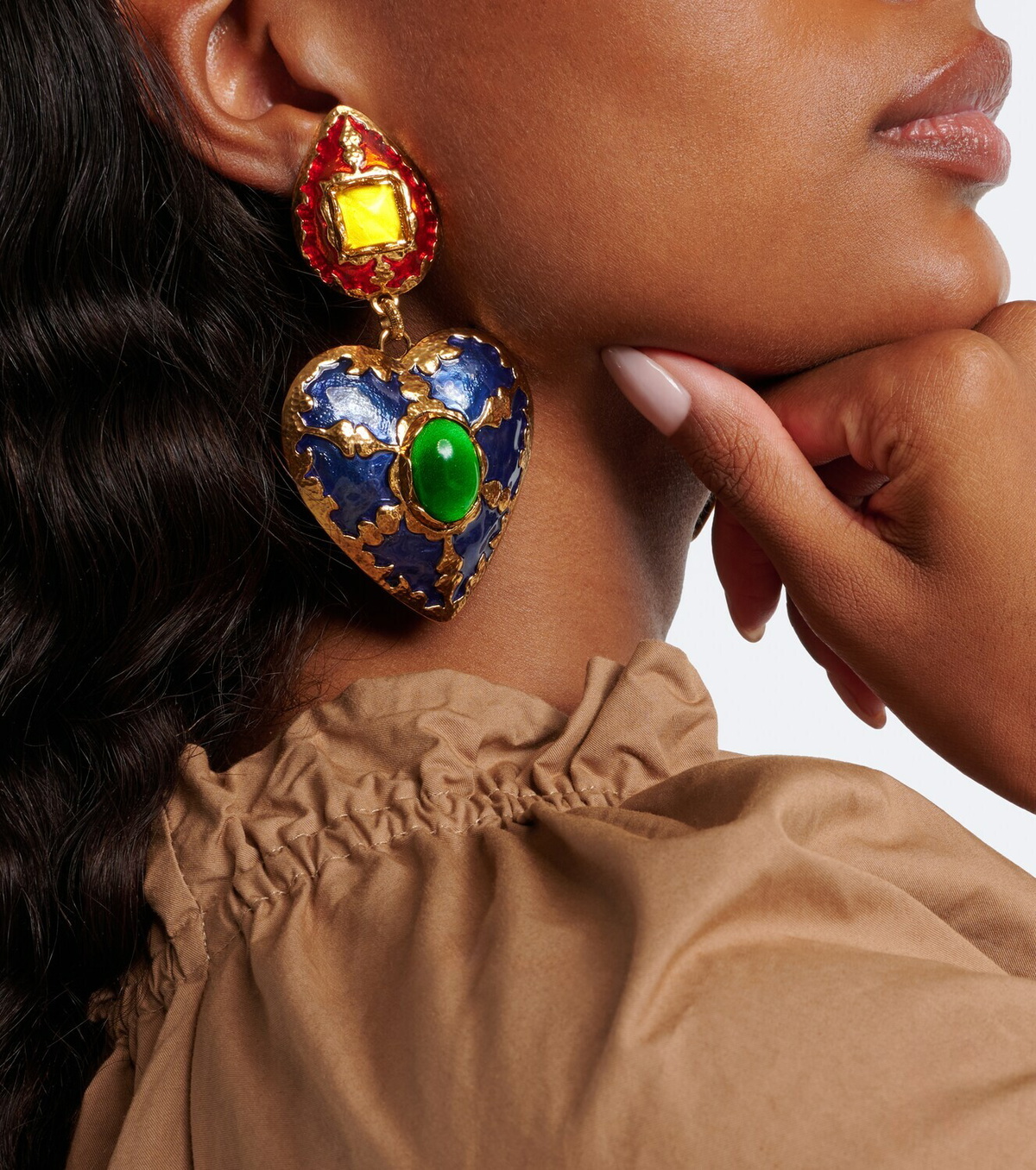 Saint Laurent Embellished clip-on earrings