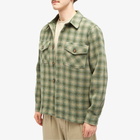 Portuguese Flannel Men's Waffle Overshirt in Green