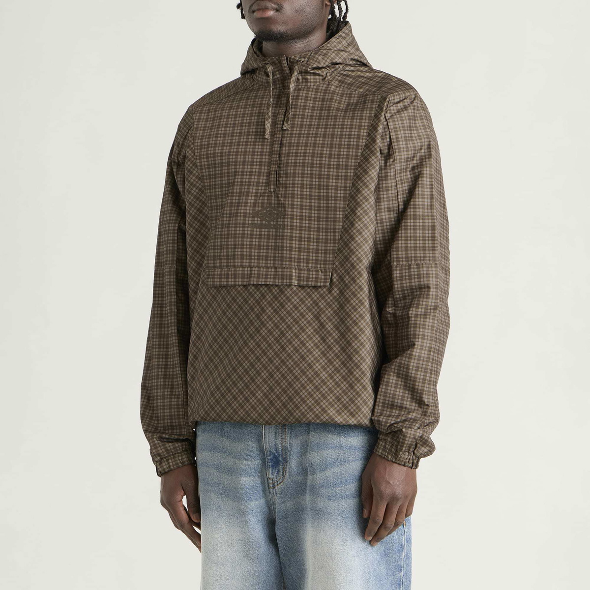 Umbro Men's Cagoule in Brown Check