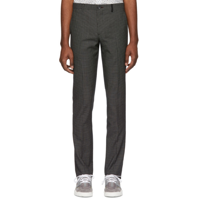 Photo: PS by Paul Smith Black Check Mid Fit Trousers