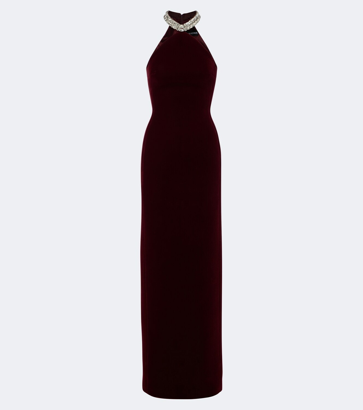 David Koma Embellished halterneck velvet gown