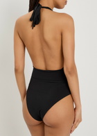 Max Mara Calle Halterneck Stretch-polyamide Swimsuit Black