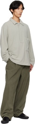 LE17SEPTEMBRE Khaki One Tuck Wide Jeans