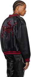 LU'U DAN Black Merch Bomber Jacket