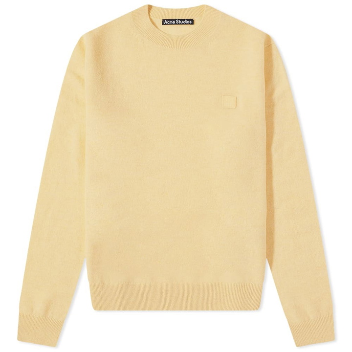 Photo: Acne Studios Kalon New Face Crew Knit in Light Yellow Melange