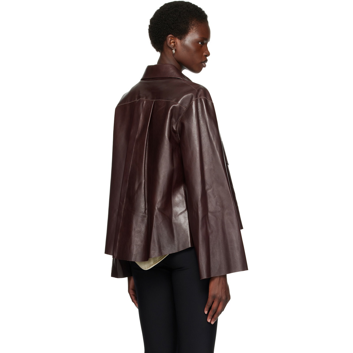 Nour Hammour Brown Darcy Leather Jacket