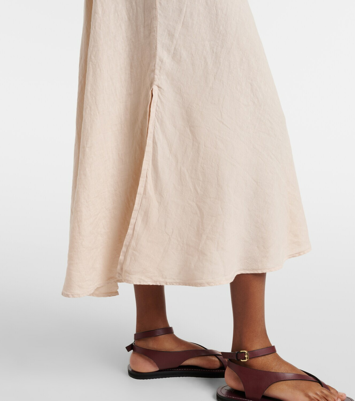 Velvet Malina linen midi skirt