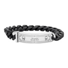 Alexander McQueen Black and Silver Identity Chain Bracelet