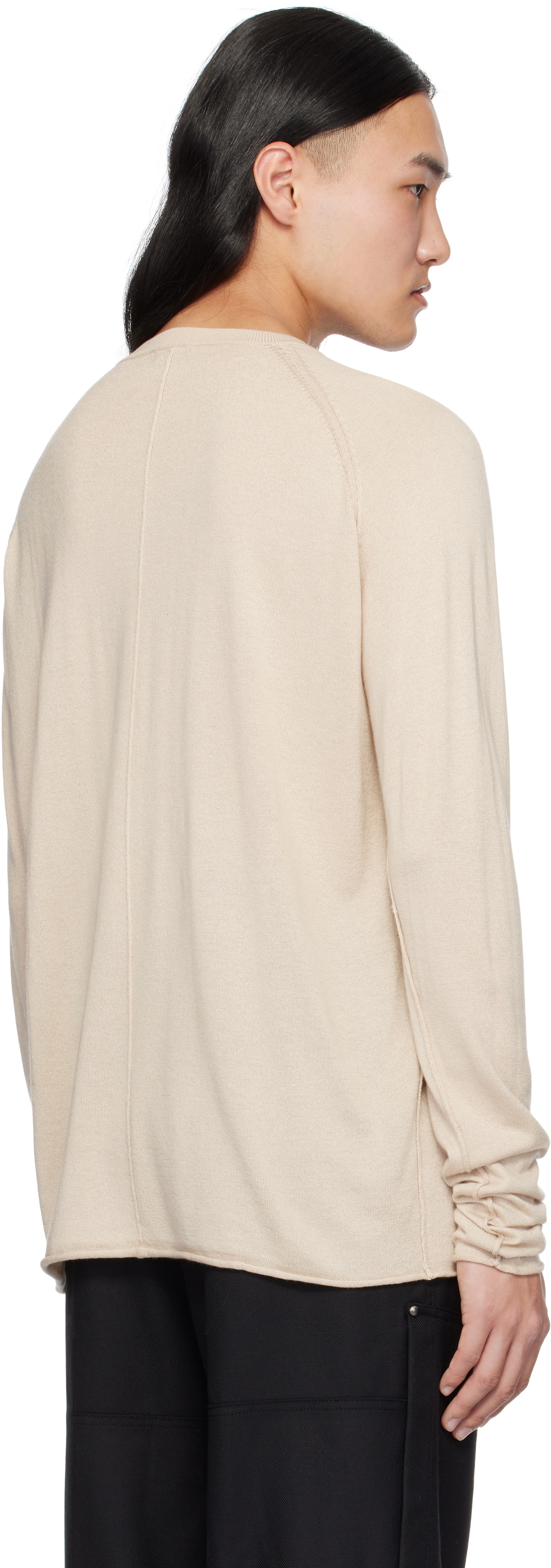 DEVOA Beige Knit Long Sleeve Sweater