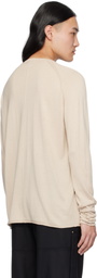 DEVOA Beige Knit Long Sleeve Sweater