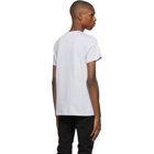 Balmain Grey Bi-Color Flocked Logo T-Shirt