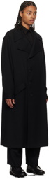 Yohji Yamamoto Black Offset Coat