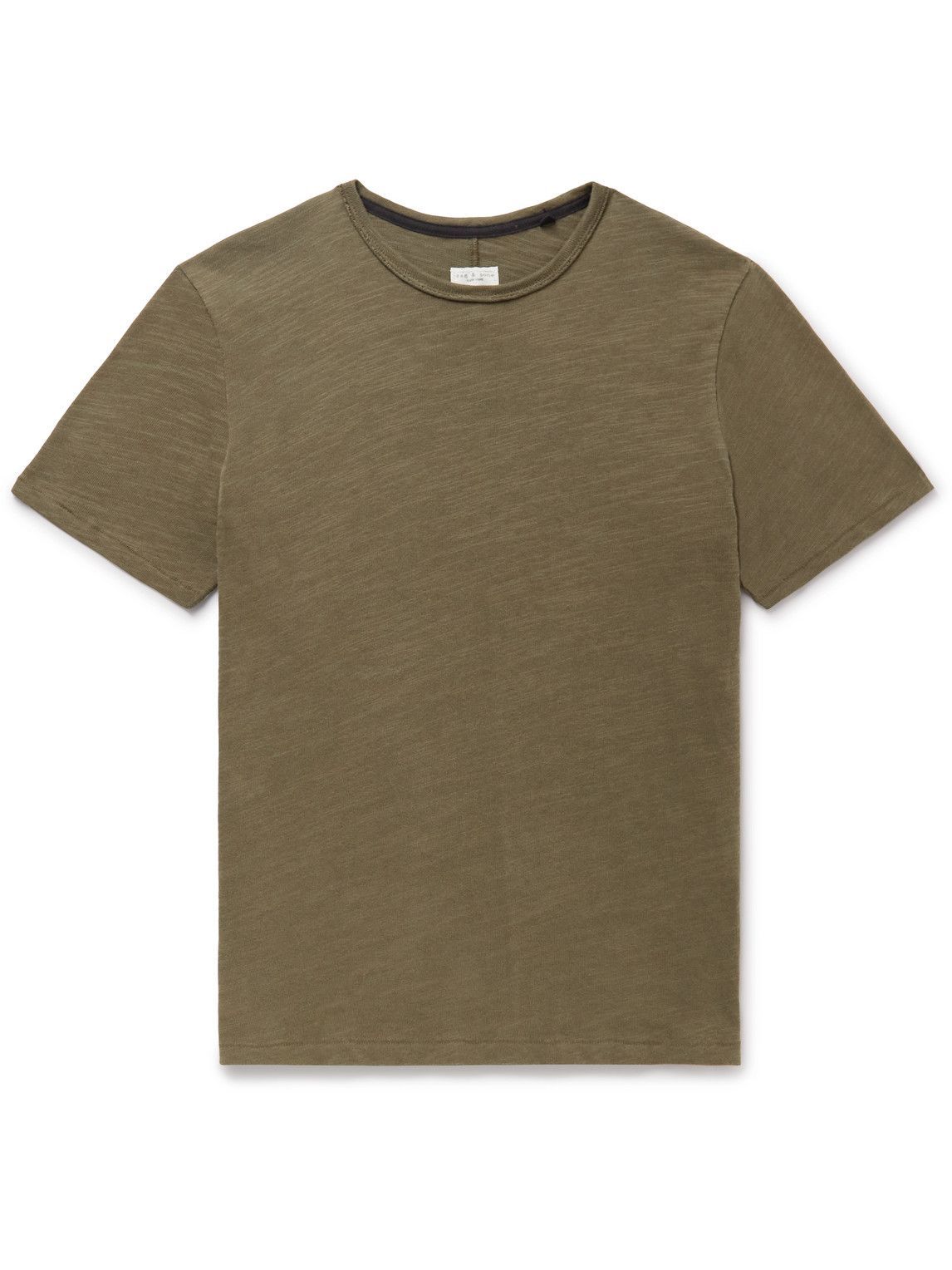 【関税込み】rag & bone グリーン Classic Flame Tシャツ Rag & Bone - Classic Flame Slub Cotton-Jersey T-Shirt