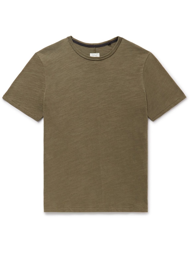 Photo: Rag & Bone - Classic Flame Slub Cotton-Jersey T-Shirt - Green