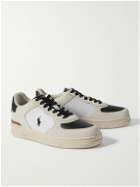 Polo Ralph Lauren - Masters Court Logo-Embroidered Leather and Suede Sneakers - White