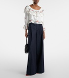 Rixo Maurine embroidered ruffled cotton top