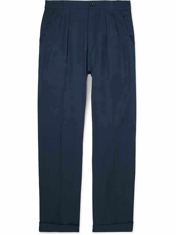 Photo: TOM FORD - Straight-Leg Pleated Lyocell Pyjama Trousers - Blue