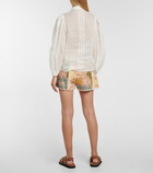 Zimmermann - Jude embroidered ramie blouse