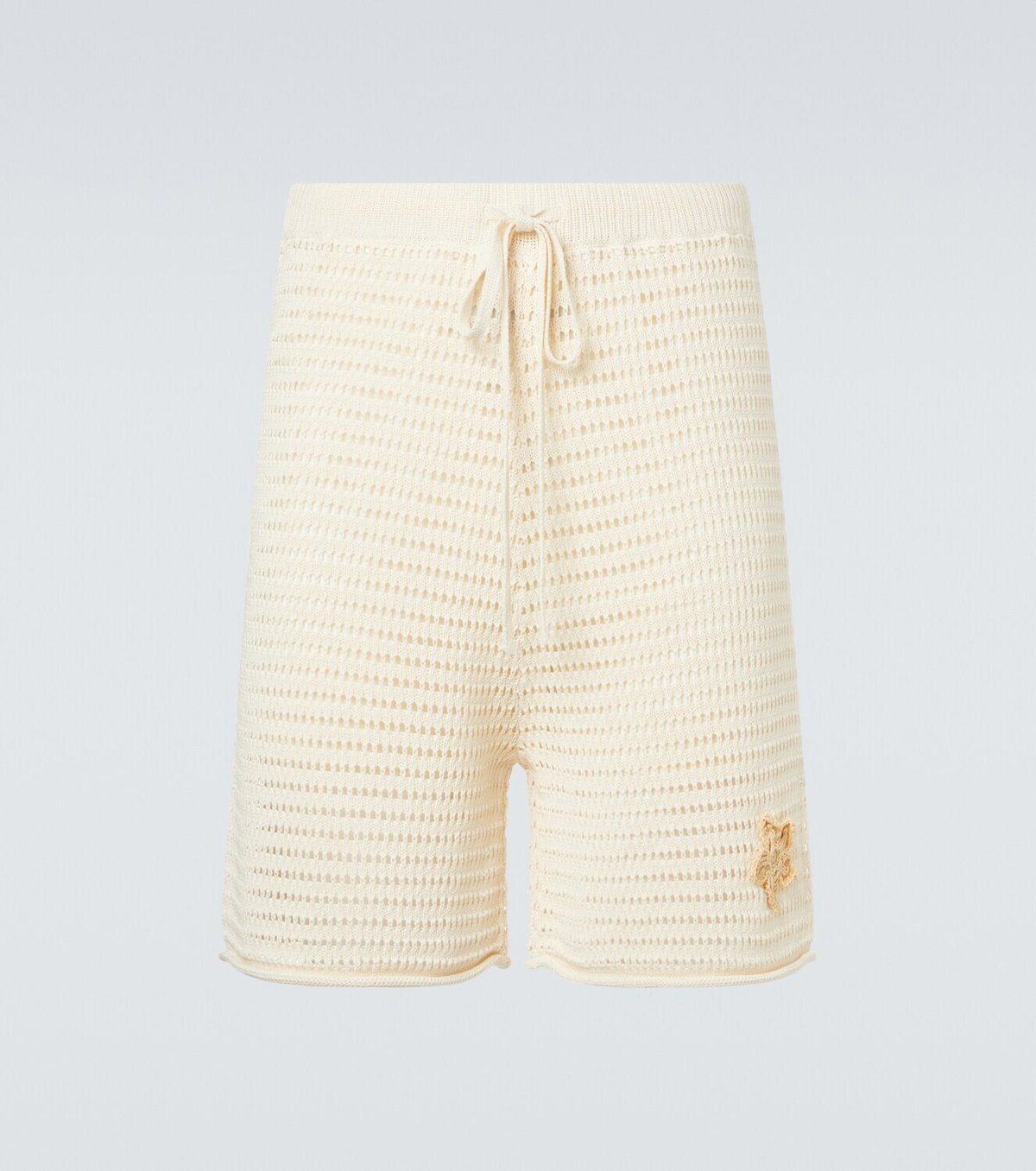 Commas Crochet floral-appliqué open-knit Bermuda shorts