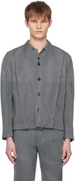 HOMME PLISSÉ ISSEY MIYAKE Gray Leno Stripe Shirt