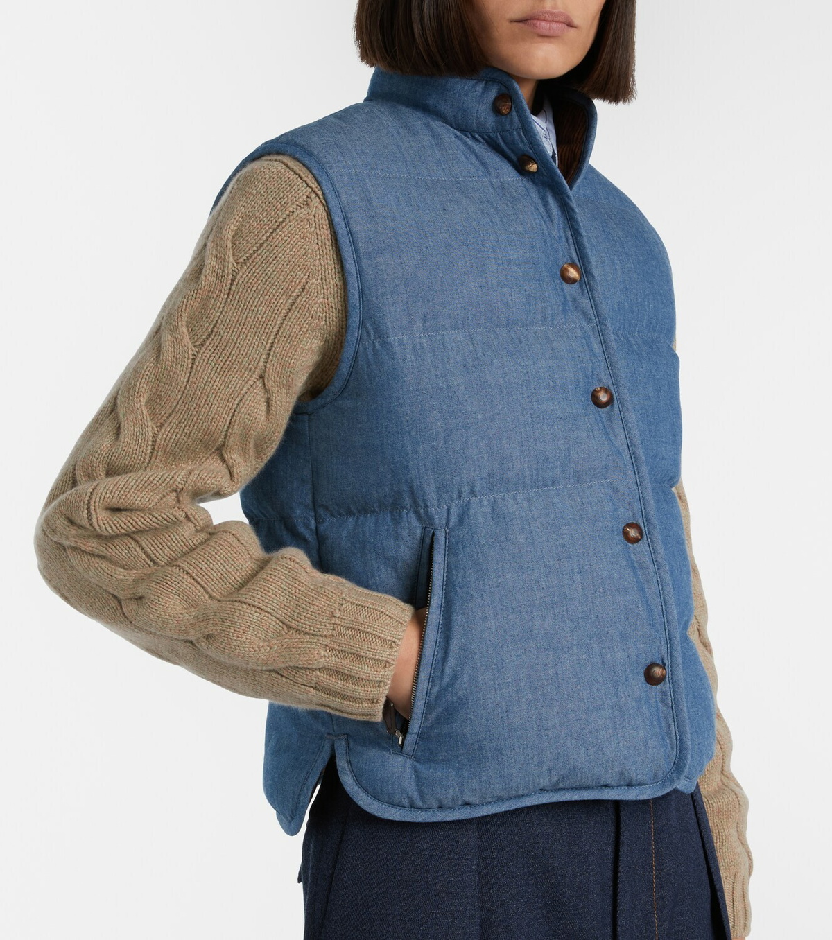Loro Piana Kris cotton chambray puffer jacket