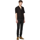 Saint Laurent Black Raw Skinny Jeans