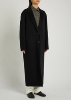 Rohe Single-breasted Wool Coat Black