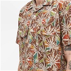 Beams Plus Men's Short Sleeve Open Collar Shirt in Water Crest Pattern