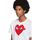 Comme des Garcons Play White Big Heart Blue Eyes T-Shirt