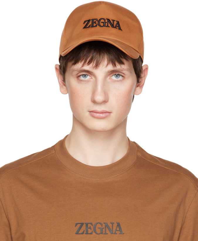Photo: ZEGNA Orange Embroidered Cap