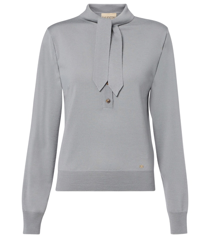 Photo: Valentino Tie-neck virgin wool sweater
