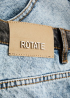 Rotate Sunday Panelled Bleached Denim Mini Skirt