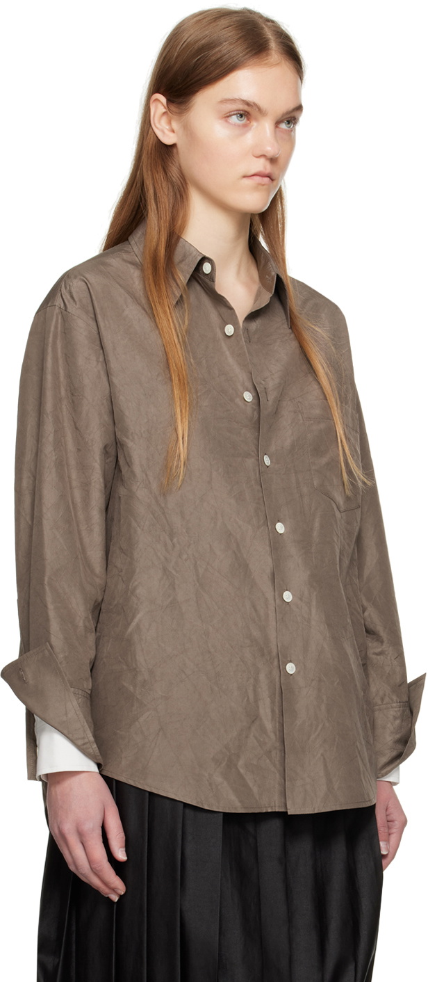 UMBER POSTPAST Taupe Mud-Dyed Shirt