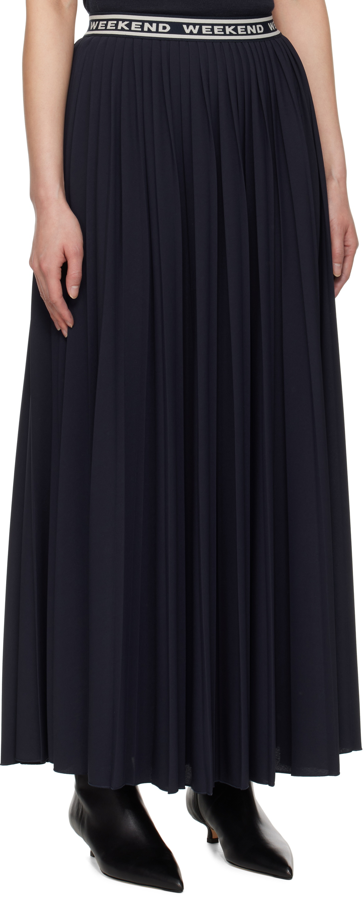 Weekend Max Mara Navy Bleu Maxi Skirt