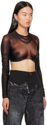 Jean Paul Gaultier Brown Graphic Long Sleeve T-Shirt