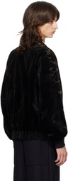 JiyongKim Black Sun-Bleached Bomber Jacket