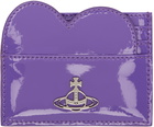 Vivienne Westwood Purple Shiny Heart Card Holder