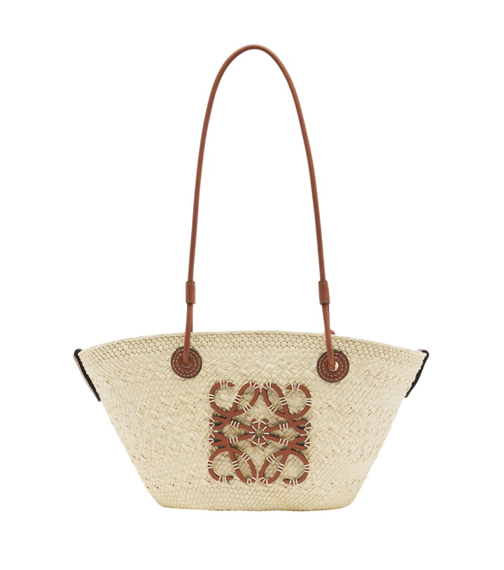 Photo: Loewe Anagram Small leather-trimmed basket bag
