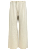 Nanushka Brenda Crinkled Satin Trousers Ecru